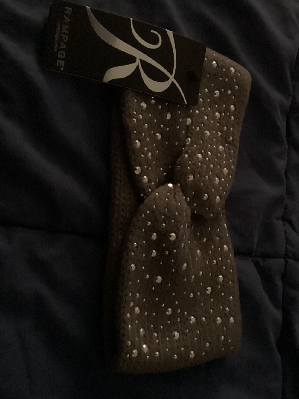 Rampage NWT OS knit embellished gray headband